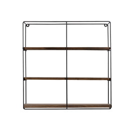 Hanah Home Estantería de Pared Moderna Industrial Madera de Abeto Metal 60x14 cm